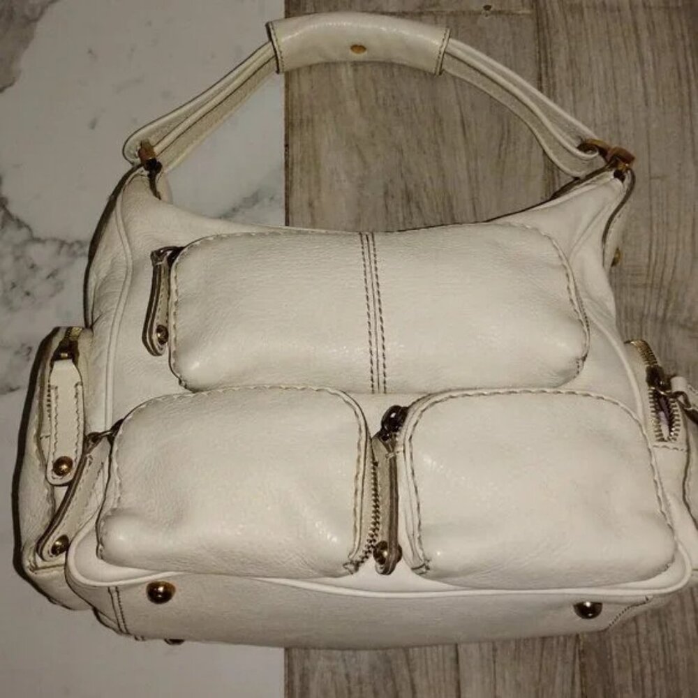 Tod's T-media Multi Pocket Cargo Shoulder bag in cream/off white